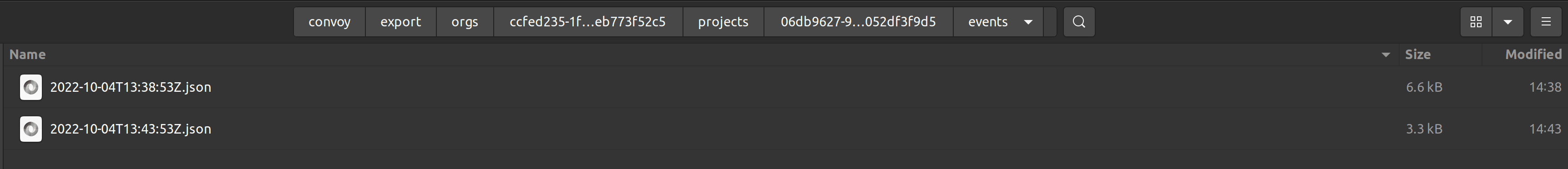 Event delivery files